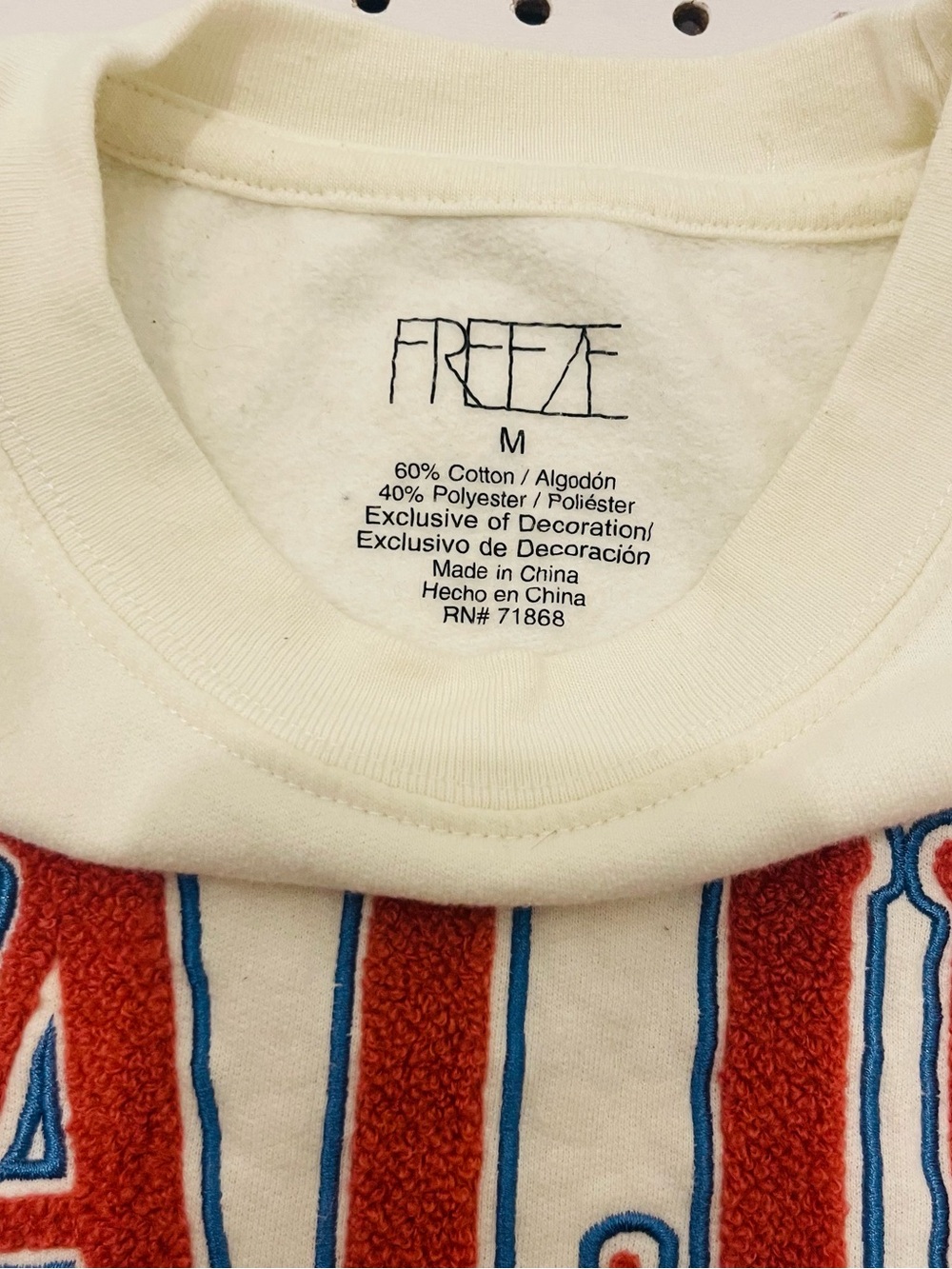 Freeze Cream Crewneck with Red & Blue Malibu Graphic - Picture 2 of 4